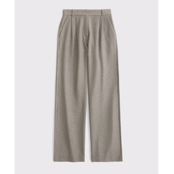 Abercrombie & Fitch Pants - Abercrombie & Fitch Sloane Tailored Pants Wide Leg Trouser High Rise Brown Print